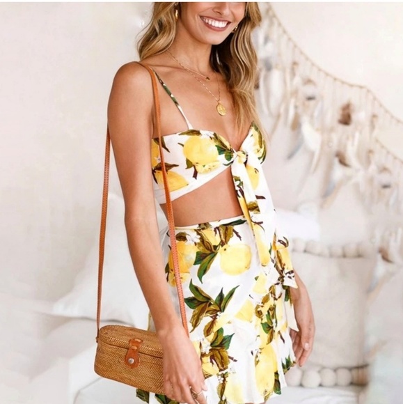 Fria Ruffle Mesh Party Skirt in Lemon
